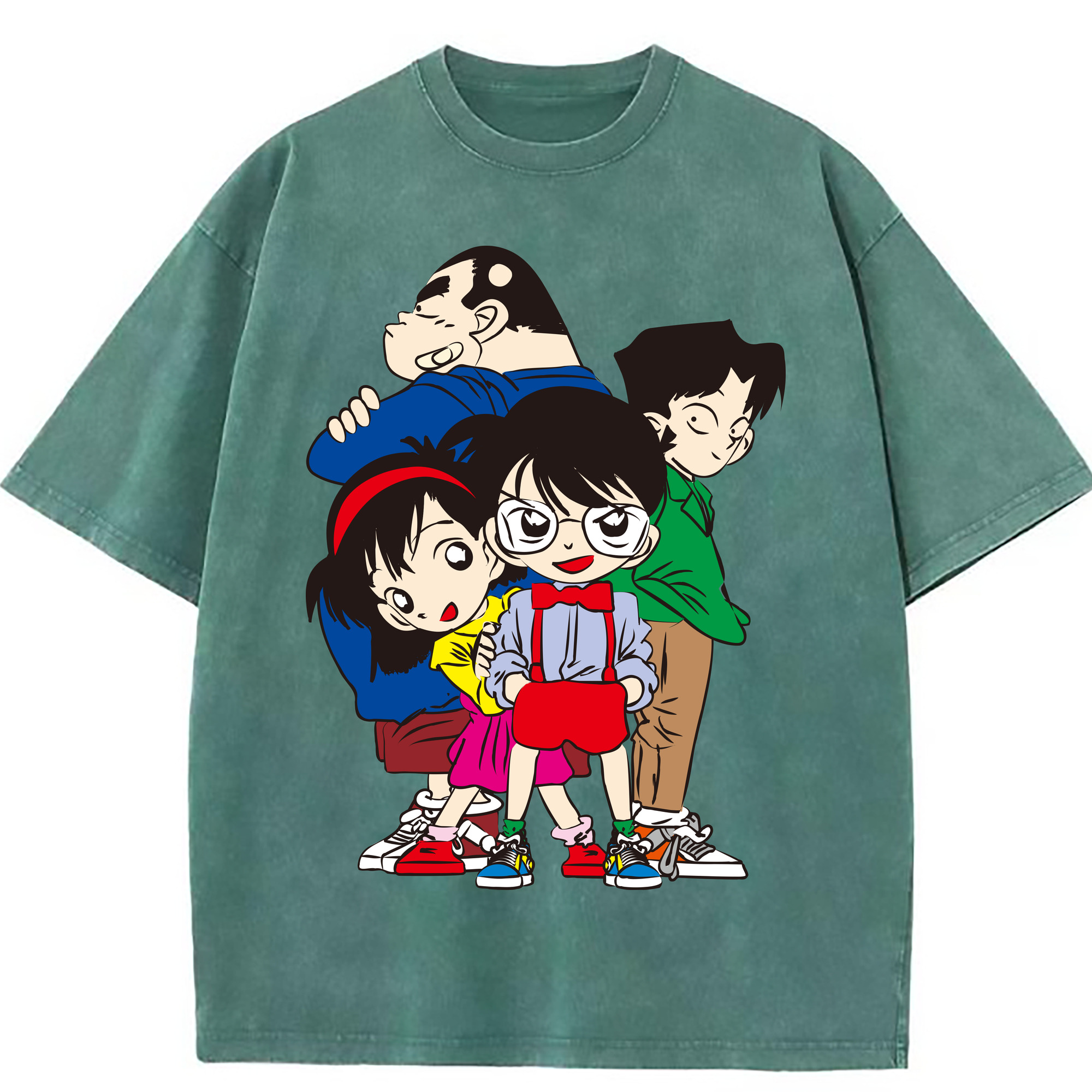（画像用） 名探偵コナン Detective Conan 綿100% ヴィンテージ風 半袖Tシャツ（フロントプリント）